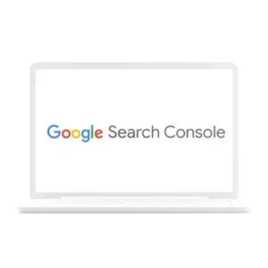 Laptop with Google Search Console logo seen on the display needed for SEO Service