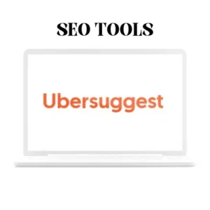 Laptop with Ubersuggest logo seen on the display needed for SEO Service